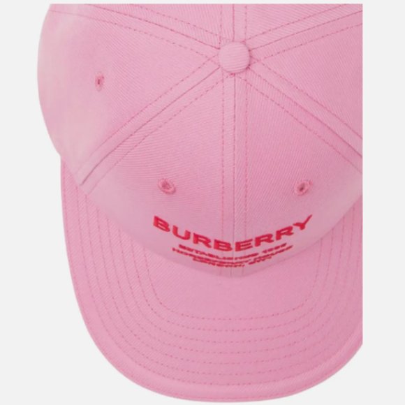 BURBERRY HORSEFERRY LOGO EMBROIDERED BASEBALL PRIMROSE PINK CAP HAT S - Picture 3 of 6